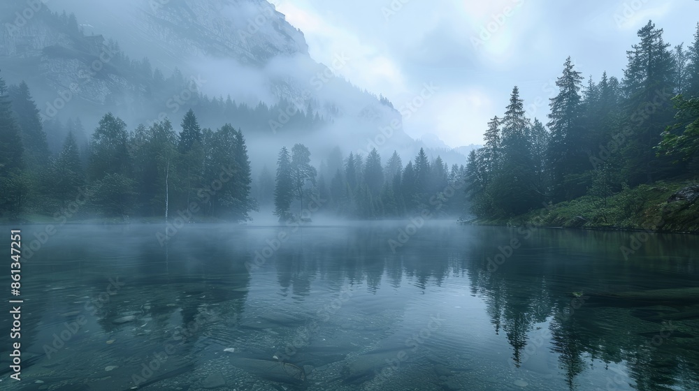 The misty start at the lake is a moment of stillness and introspection, as the world seems to hold its breath in anticipation of the new day The misty start at the lake is a moment of stillness and introspection, as the world seems to hold its breath in anticipation of the new day
