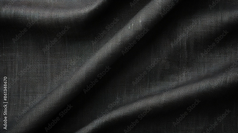 Closeup texture of natural weave cloth in dark gray or black color. Fabric texture of natural cotton or linen textile material Closeup texture of natural weave cloth in dark gray or black color. Fabric texture of natural cotton or linen textile material
