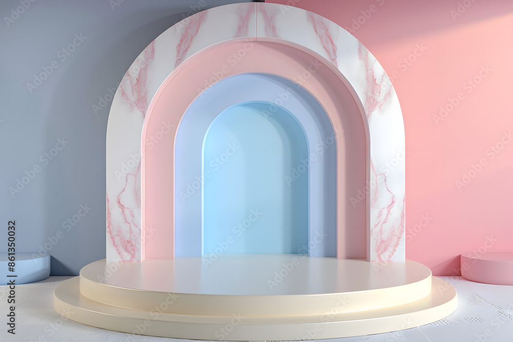 Pastel Light 3D Podium for Product Display Pastel Light 3D Podium for Product Display
