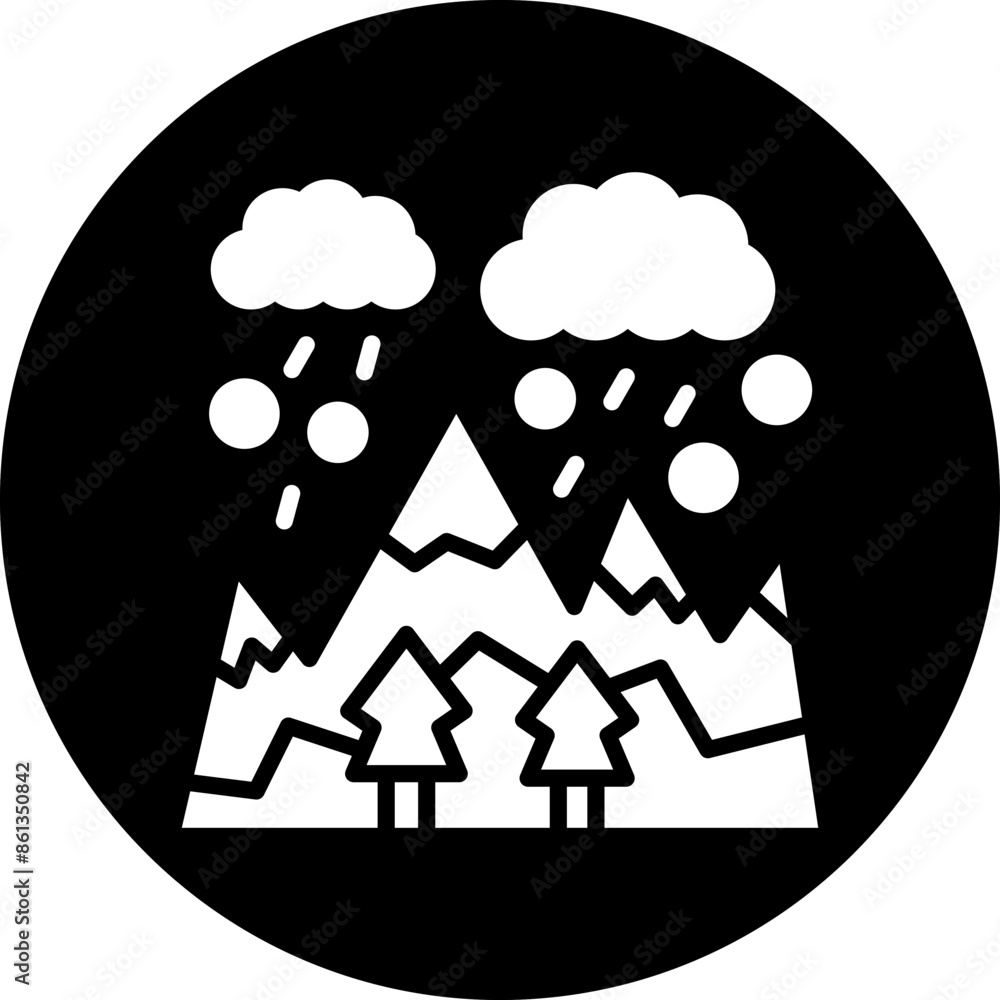 Vector Design Snow-Capped Mountain Icon Style Vector Design Snow-Capped Mountain Icon Style