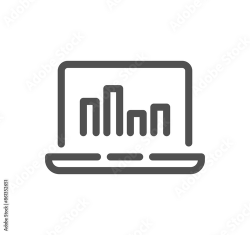 Data analysis related icon outline and linear vector. 