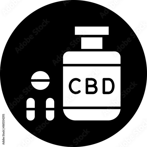 Vector Design Bio Cbd Per Capsule Icon Style