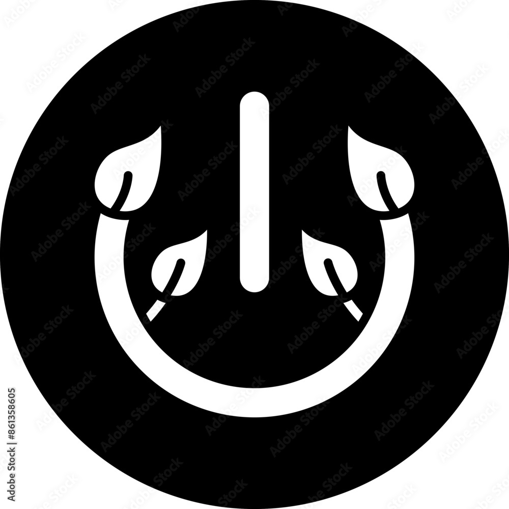 Eco Power Button Icon Style Eco Power Button Icon Style