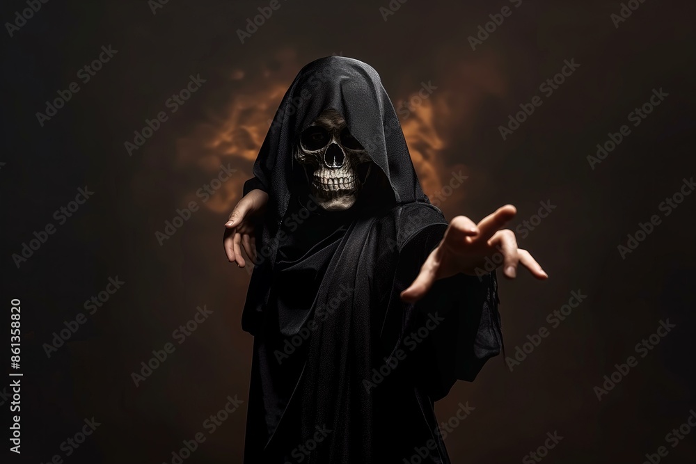 Grim Reaper Reaches Out From the Shadows on Halloween Night Grim Reaper Reaches Out From the Shadows on Halloween Night