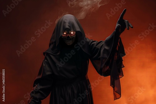 Grim Reaper Reaches Out From the Shadows on Halloween Night