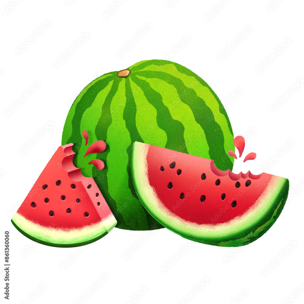 illustration a group of fresh bright red watermelon with seeds illustration a group of fresh bright red watermelon with seeds