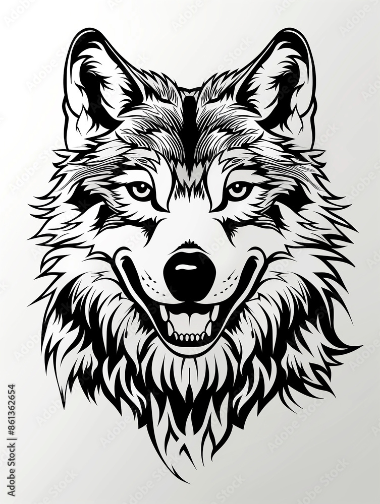 A wolf with a big smile on its face A wolf with a big smile on its face