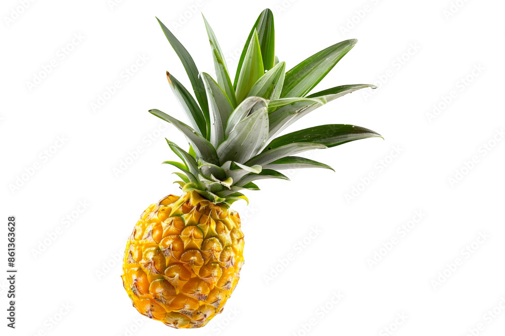 Vibrant and juicy pineapple with green leaves, perfect for summer recipes, isolated on white transparent background. Vibrant and juicy pineapple with green leaves, perfect for summer recipes, isolated on white transparent background.