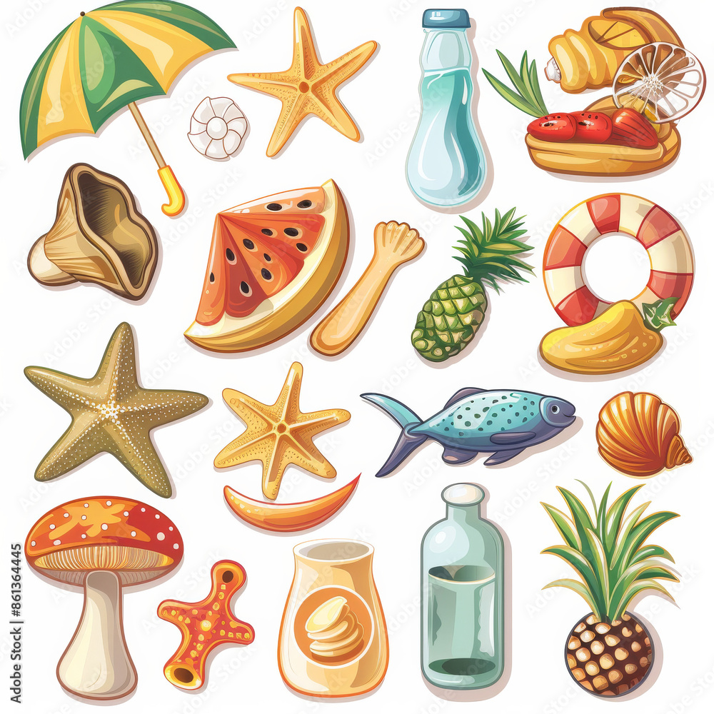 Obraz premium Collection of Summer Icons and Graphics 