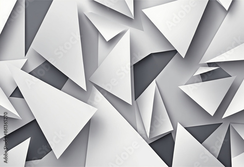 Geometric shapes abstract background in shades of white