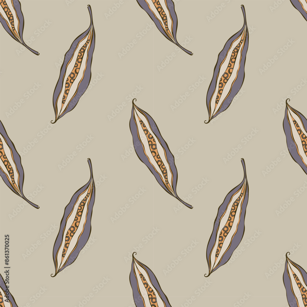 Autumn pattern with seeds and seeds pods hand drawn doodle. Vector illustration Autumn pattern with seeds and seeds pods hand drawn doodle. Vector illustration