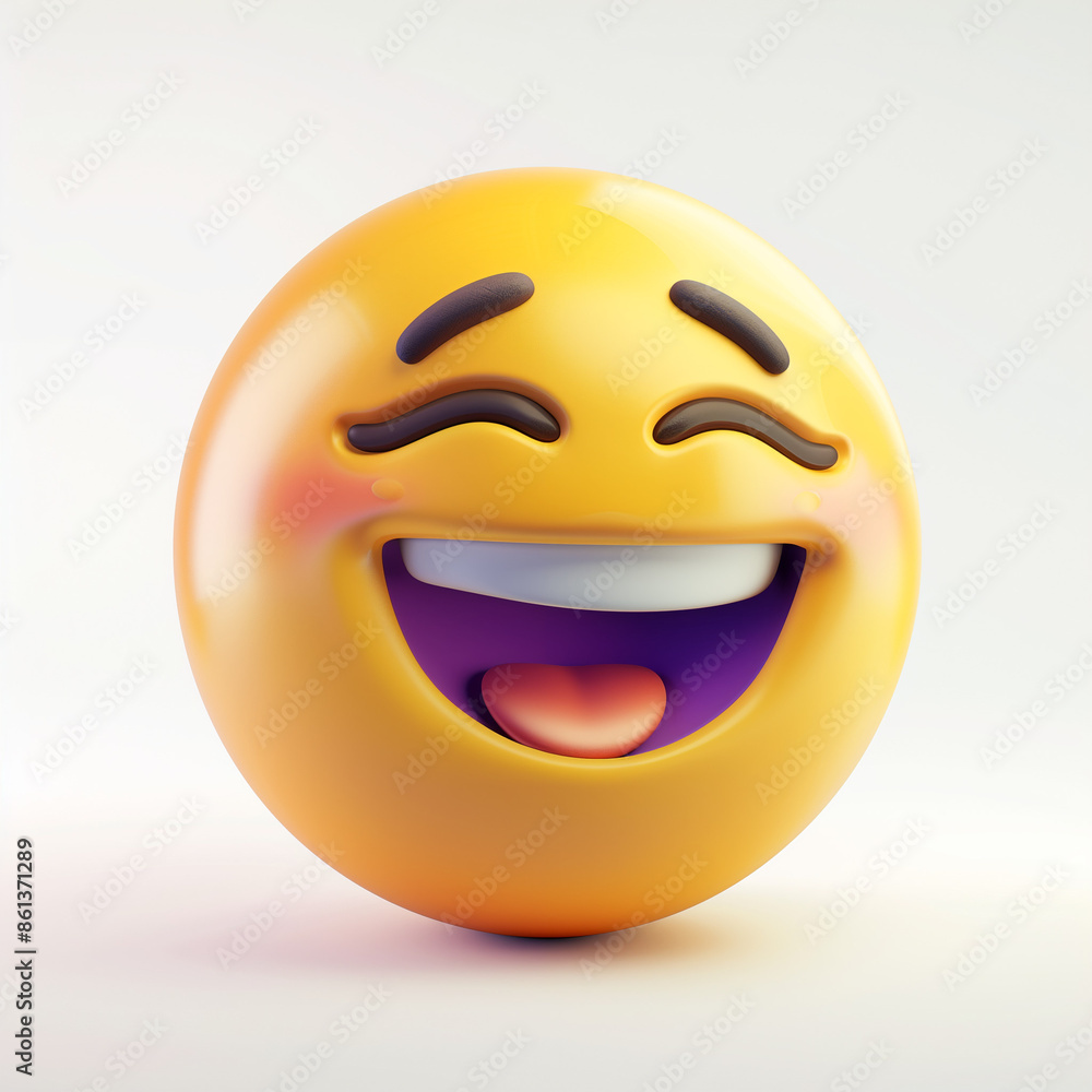 a single 3d icon of smile Squinting Faceemoji a single 3d icon of smile Squinting Faceemoji
