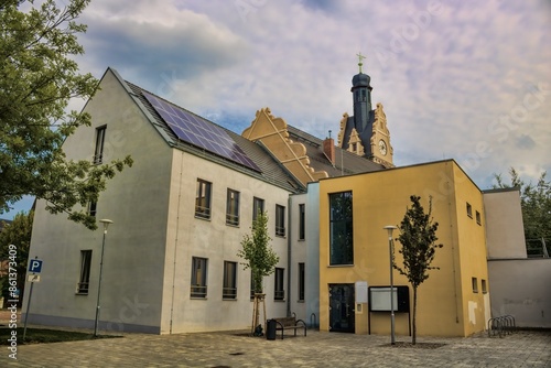 Obraz na płótnie güsten, deutschland - rathaus an der altstadt w salonie