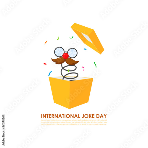 Vector illustration of International Joke Day social media feed template