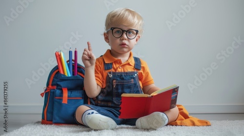 The child reading a book photo