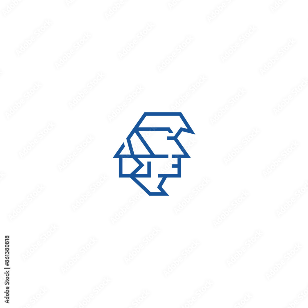 Fototapeta premium Human head and house logo design concept.