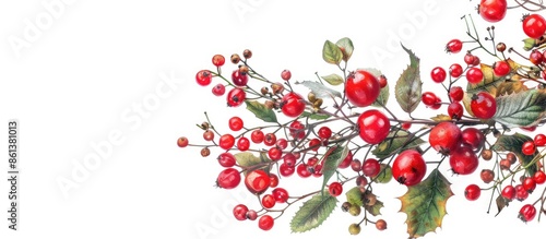 Wallpaper Mural Festive wreath using rose hip, hawthorn, and rowan berry, with ample copy space image available. Torontodigital.ca