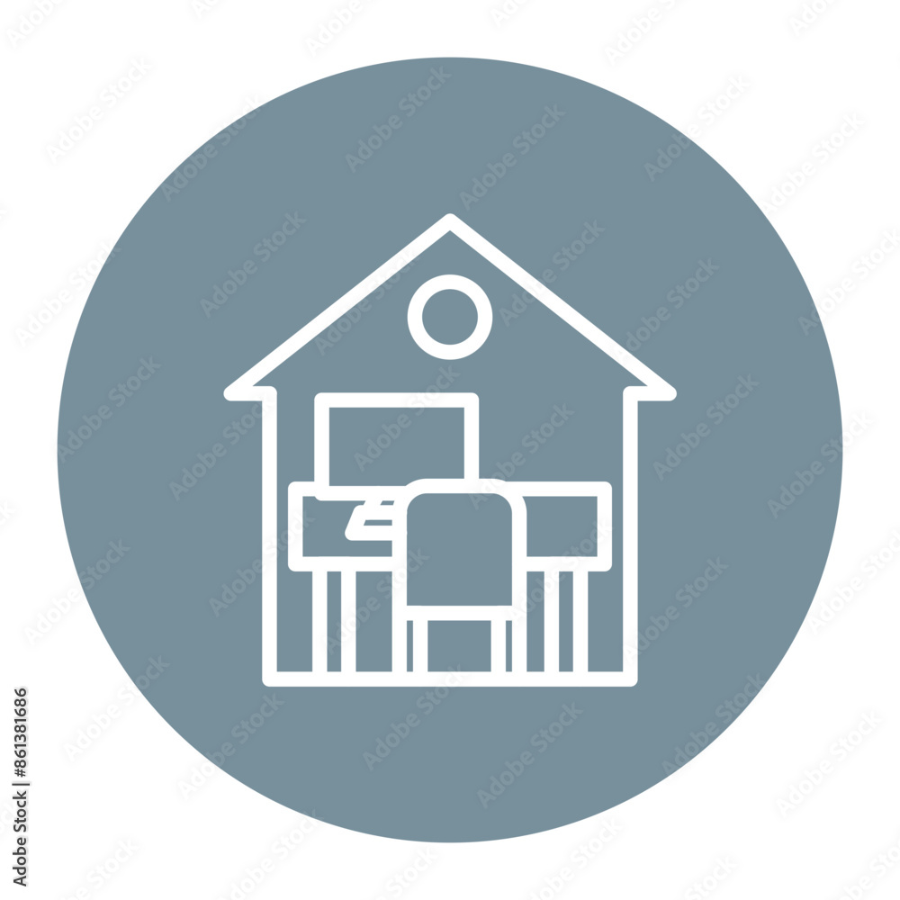 Home Office icon vector image. Can be used for Freelancer. Home Office icon vector image. Can be used for Freelancer.