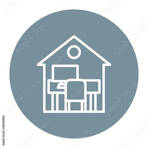 Home Office icon vector image. Can be used for Freelancer.