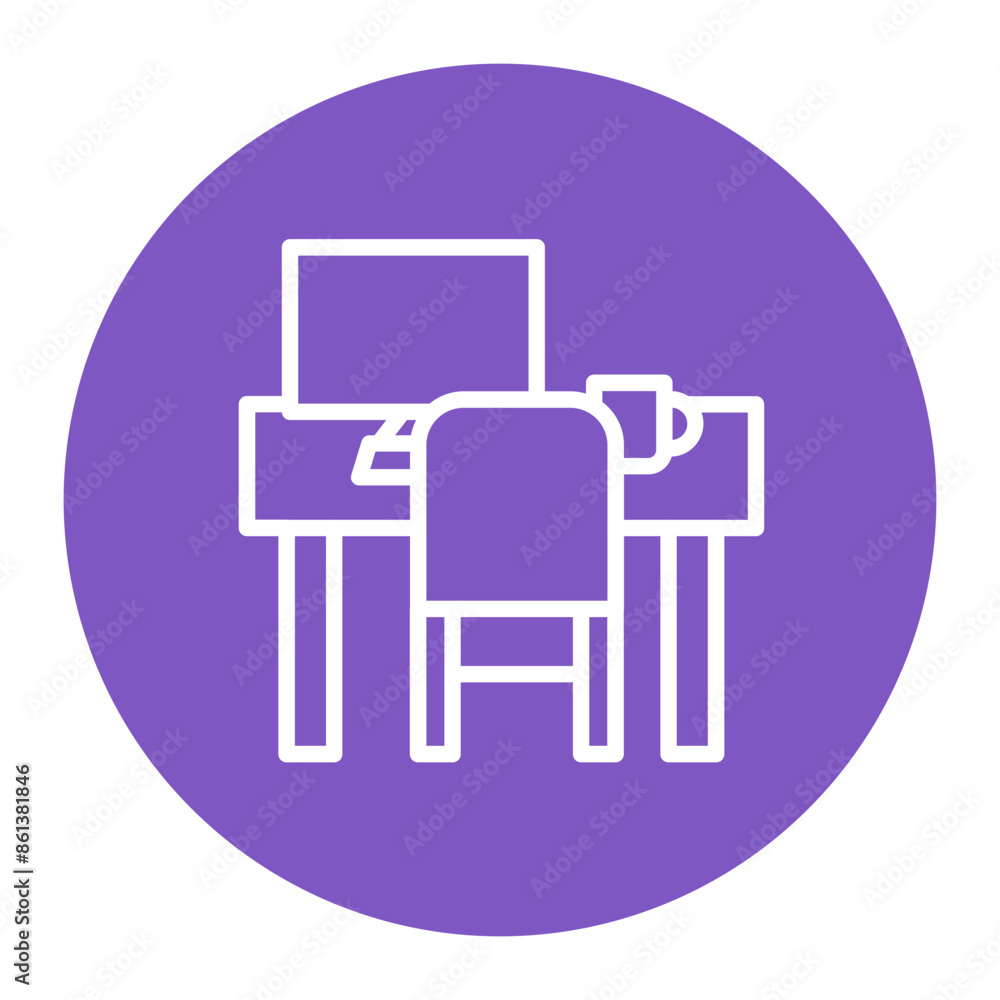 Workspace Desk icon vector image. Can be used for Freelancer. Workspace Desk icon vector image. Can be used for Freelancer.