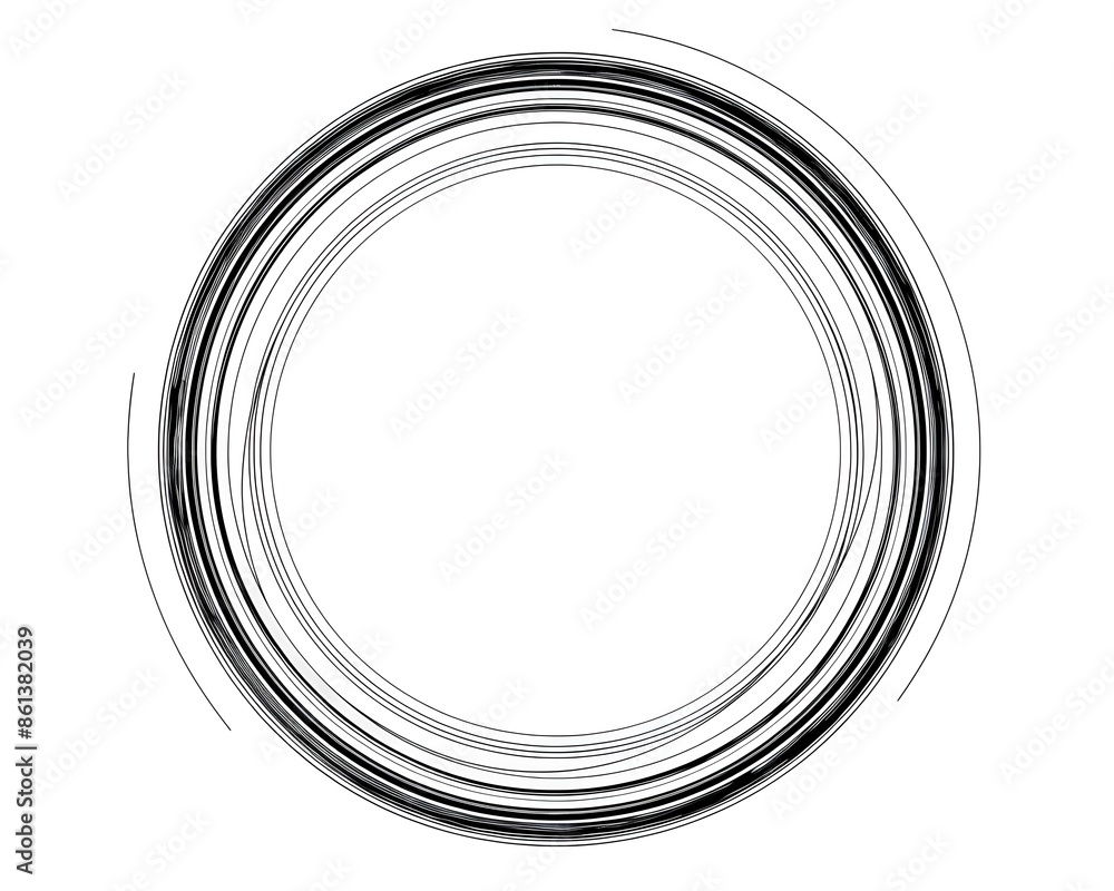 Simple Minimalist Circular Line Frame with Thin Border on White Background Simple Minimalist Circular Line Frame with Thin Border on White Background