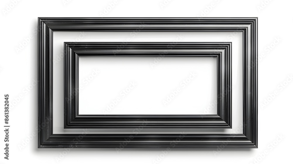 Elegant Rectangular Line Frame with Beveled Edges on White Background Elegant Rectangular Line Frame with Beveled Edges on White Background