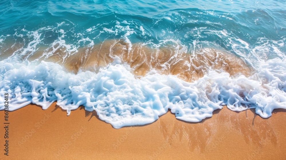 Waves with beach background top view. Holidays illustration generated by ai Waves with beach background top view. Holidays illustration generated by ai