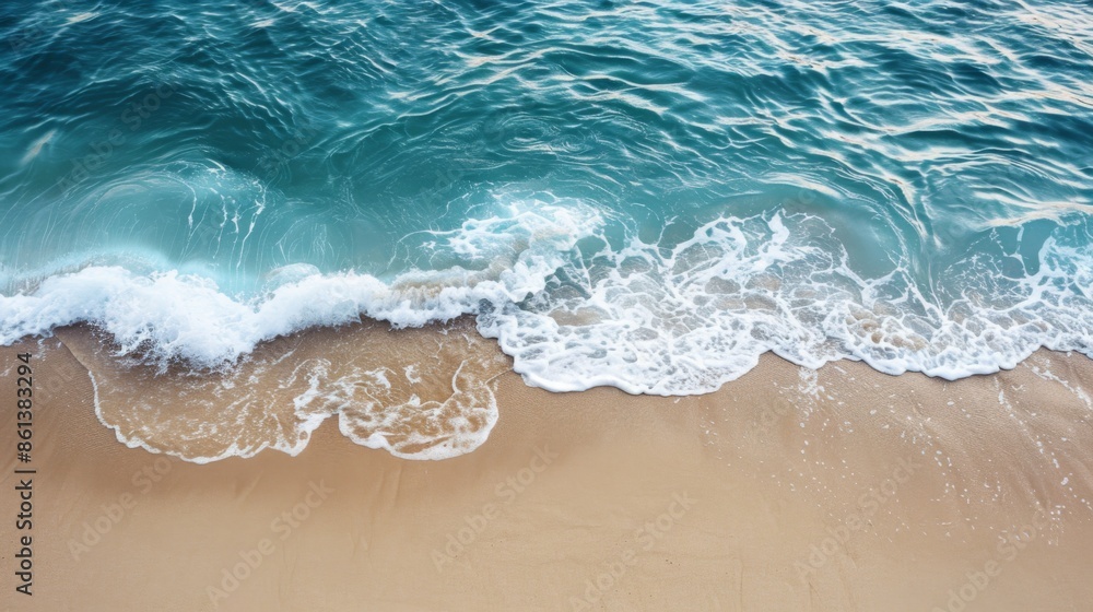 Waves with beach background top view. Holidays illustration generated by ai Waves with beach background top view. Holidays illustration generated by ai