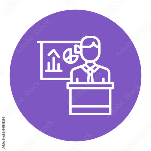 Conference Presentations icon vector image. Can be used for Curriculum Vitae.