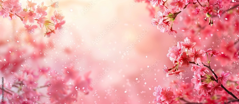 Springtime cherry blossom background with copy space image for a banner. Springtime cherry blossom background with copy space image for a banner.