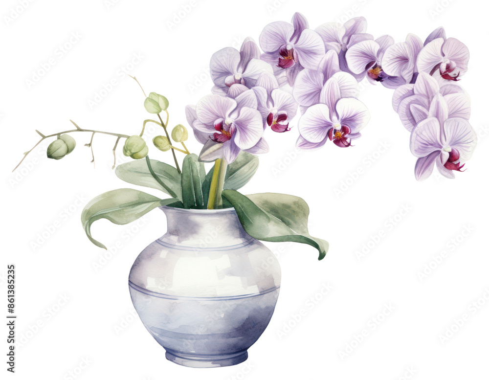 Obraz premium PNG Flower orchid plant vase.