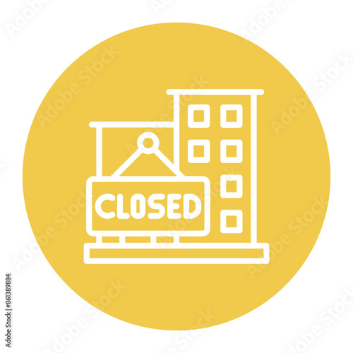 Closure icon vector image. Can be used for Business Disruption.
