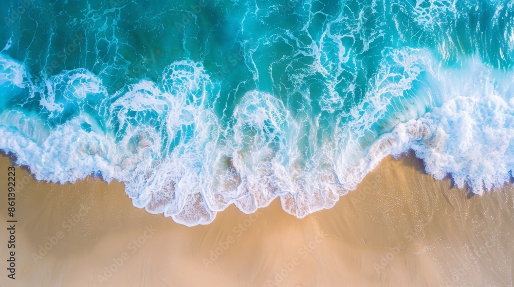Waves with beach background top view. Holidays illustration generated by ai Waves with beach background top view. Holidays illustration generated by ai