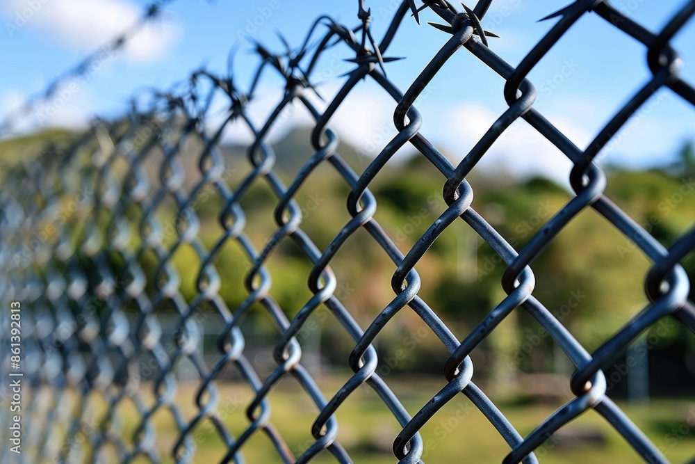 Fototapeta premium barbed wire fence professional photography