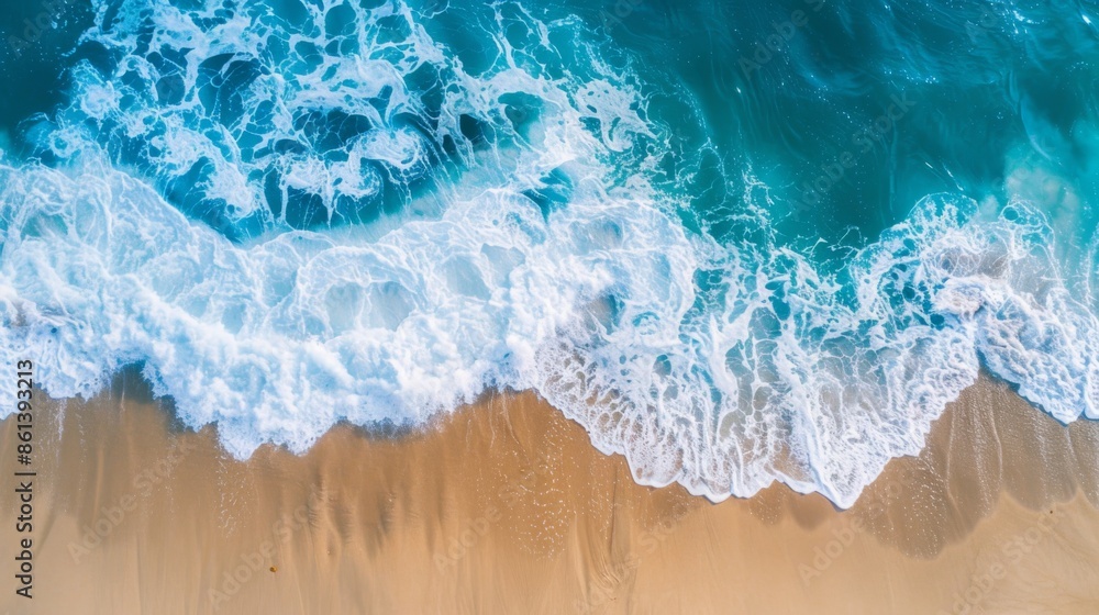 Waves with beach background top view. Holidays illustration generated by ai Waves with beach background top view. Holidays illustration generated by ai