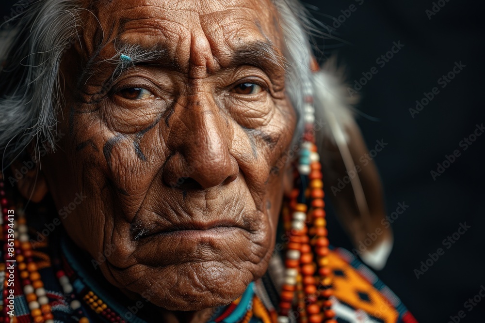 An elderly man with deep facial wrinkles wearing traditional attire and accessories, looking intently with a touch of solemnity, capturing the essence of wisdom and heritage. An elderly man with deep facial wrinkles wearing traditional attire and accessories, looking intently with a touch of solemnity, capturing the essence of wisdom and heritage.