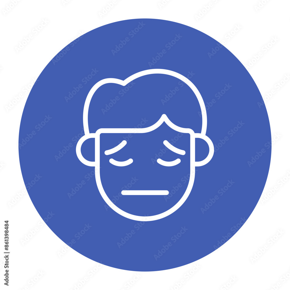 Pensive icon vector image. Can be used for Human Emotions. Pensive icon vector image. Can be used for Human Emotions.