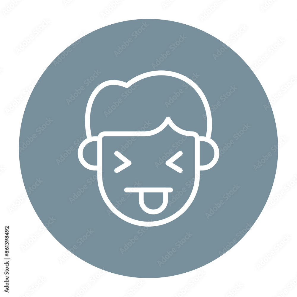 Playful icon vector image. Can be used for Human Emotions. Playful icon vector image. Can be used for Human Emotions.