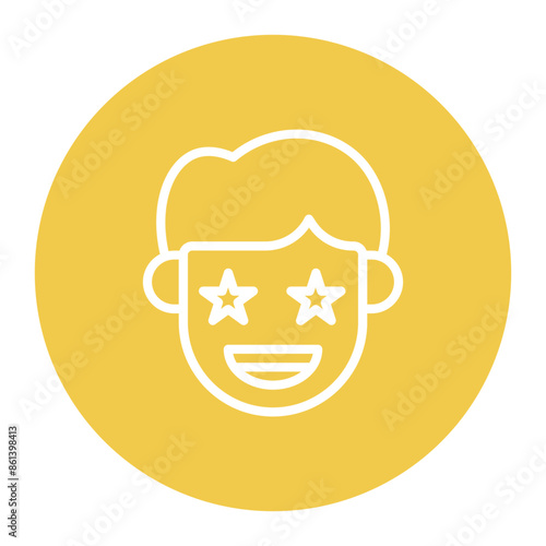 Excited icon vector image. Can be used for Human Emotions.