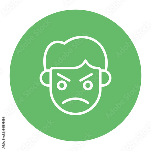 Grumpy icon vector image. Can be used for Human Emotions.
