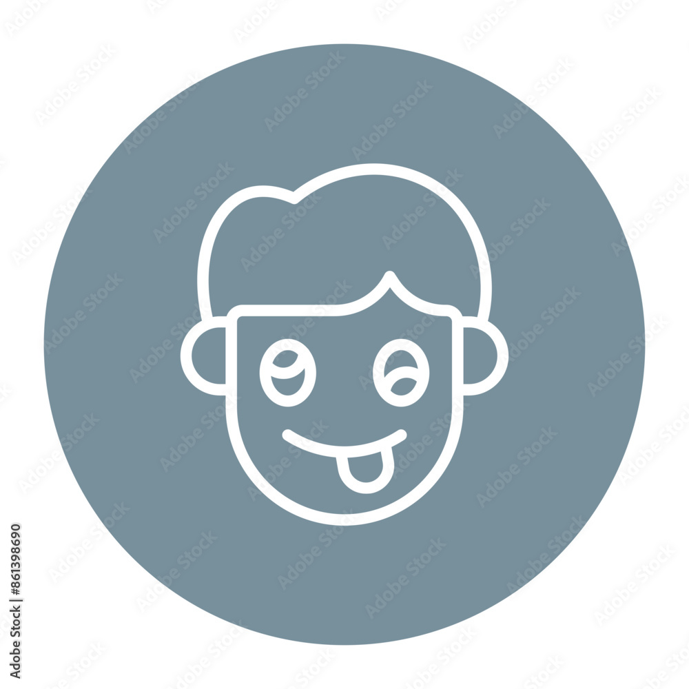 Silly icon vector image. Can be used for Human Emotions. Silly icon vector image. Can be used for Human Emotions.