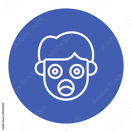 Shocked icon vector image. Can be used for Human Emotions.
