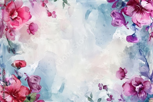Watercolor Floral Background.