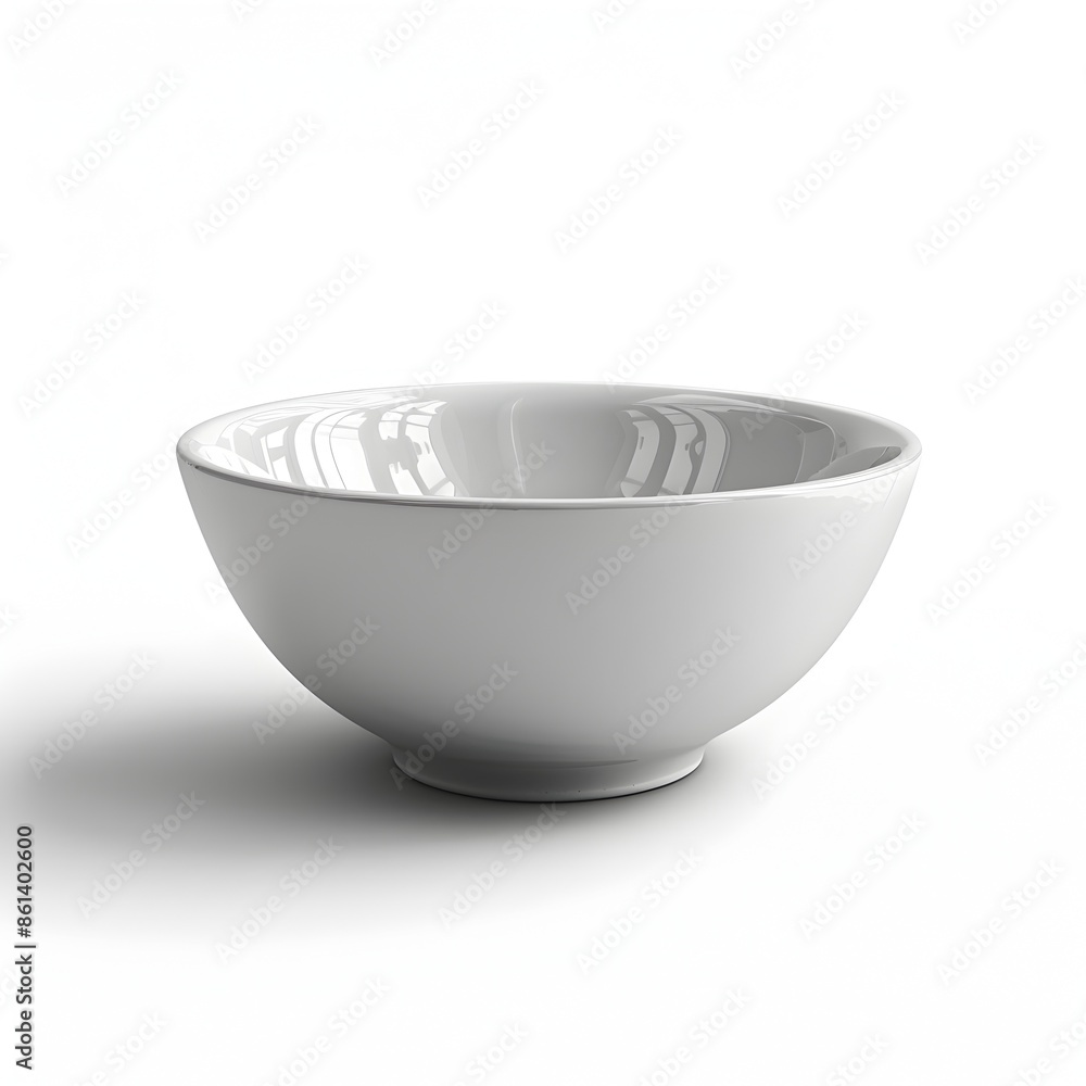 Elegant White Porcelain Bowl on Isolated Background Showcasing Simplicity and Minimalism Elegant White Porcelain Bowl on Isolated Background Showcasing Simplicity and Minimalism