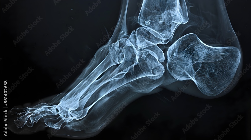 X Ray Scan of Deteriorating Ankle Joint with Inflammation and Possible Viral Infection X Ray Scan of Deteriorating Ankle Joint with Inflammation and Possible Viral Infection