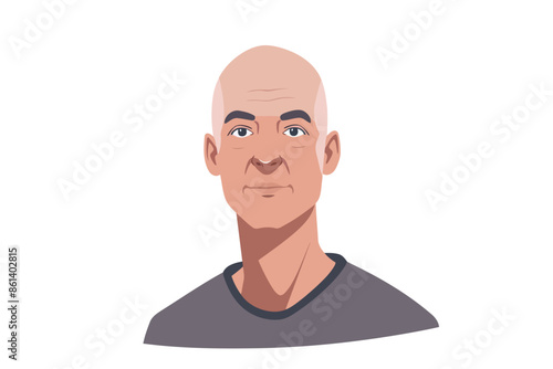 mid adult man with alopecia hair loss isolated vector style