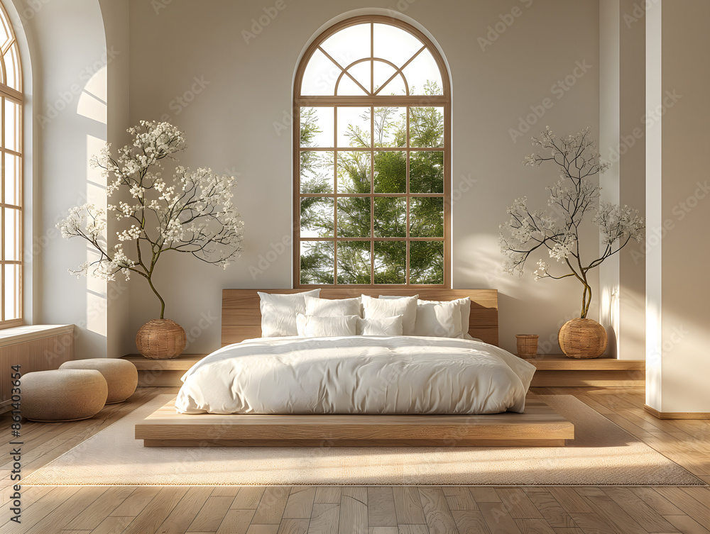 Scandinavian style interior design of modern bedroom Scandinavian style interior design of modern bedroom