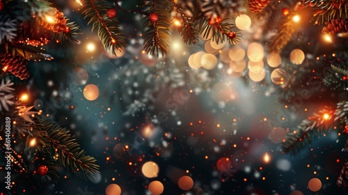 Christmas lights garlands background illustration generated by ai