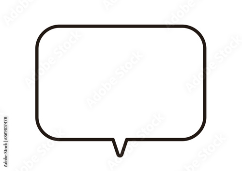 ベクターデータは線幅の太さが変更できる。下向きの四角い吹き出し。