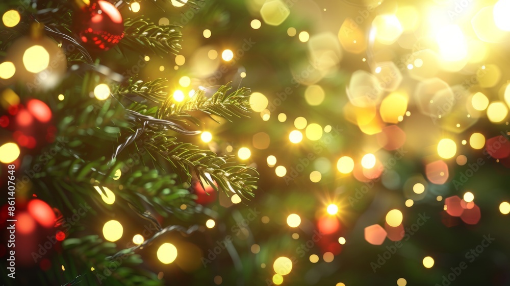 Christmas lights garlands background illustration generated by ai Christmas lights garlands background illustration generated by ai